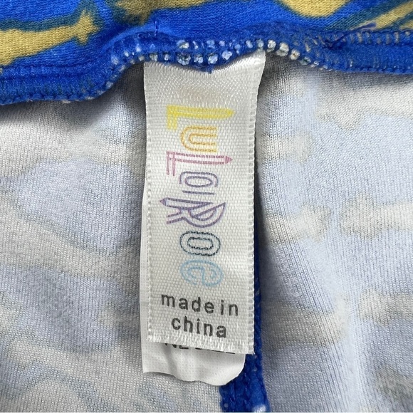 LuLaRoe Blue Beige Stretch Pull On Casual Pants Stretch Buttery Soft - Picture 7 of 9